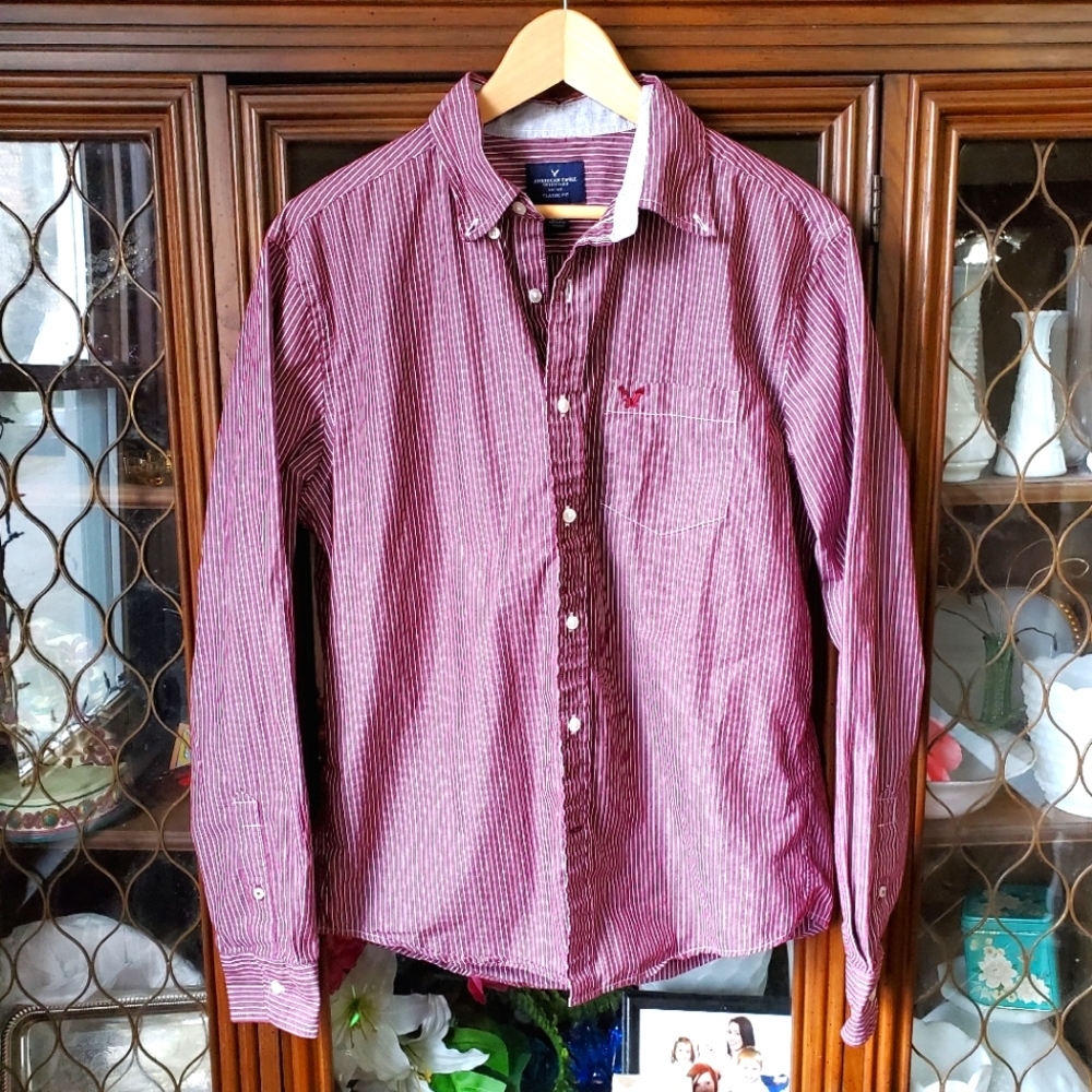 AEO Striped Button Down Top